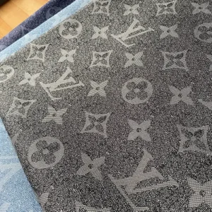 LO06 Black Denim Fabric with bigger patterns