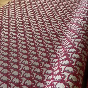 DJ11 Red Jacquard Fabric By The yard