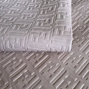 FL02 Embossed White Material by the yard