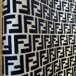 FL06 Silver Vinyl Fabric with Black Velvet Pattern | Material Vinyl For Bags