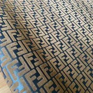 FL10 Brown Thick Vinyl Fabric with Velvet Letters