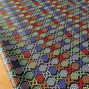 GL02 Multicolor Vinyl Fabric on black background