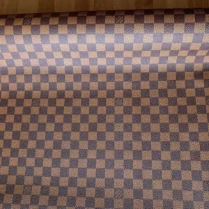 LL71 Brown Checkered Leather fabric for sale by the yard