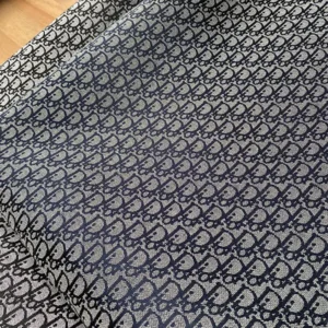 DJ04 Navy Jacquard Fabric with Tiny Patterns